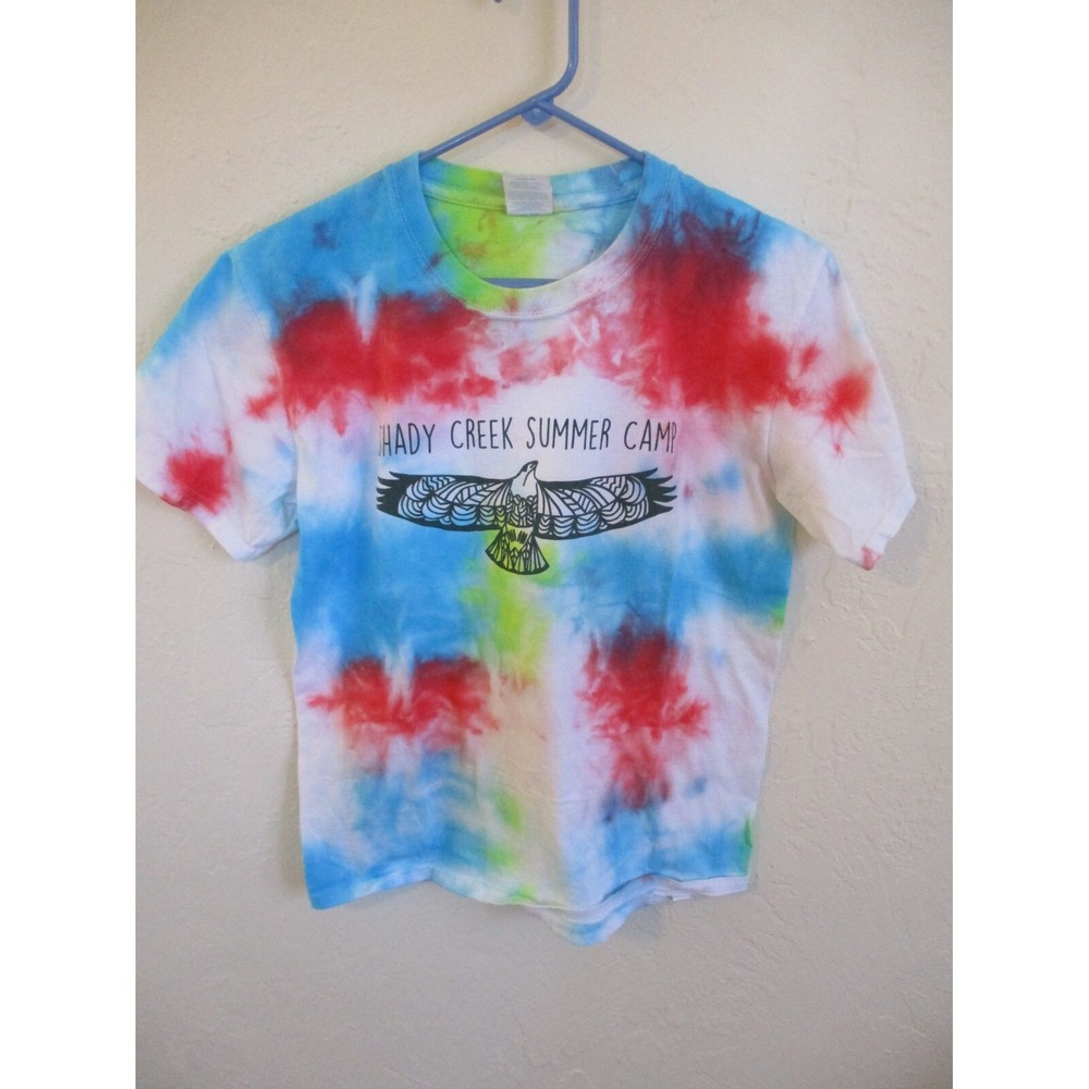 Kid's Large Tie Dye Shady Creek Summer Camp T Shirt